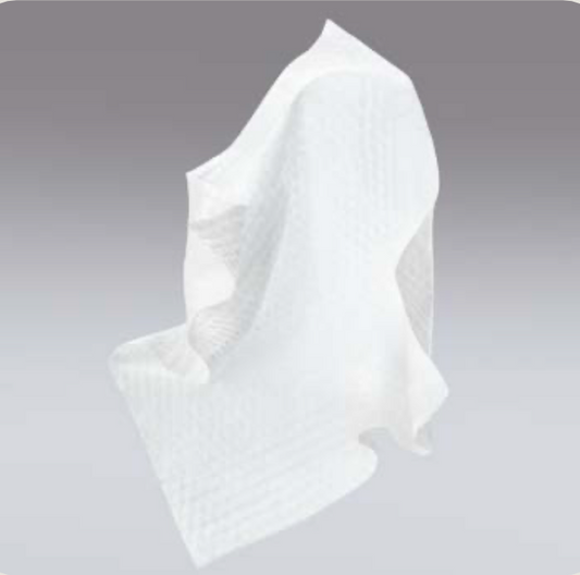 White wet wipe on a gray background